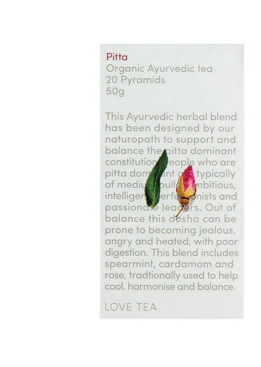 Love Tea Organic Ayurvedic Tea Pitta X 20 Pyramids